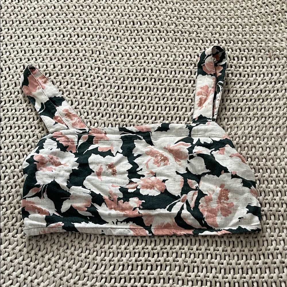 Abercrombie & Fitch Pink and Green Floral Crop Top